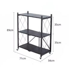 ESTANTERIA CHICA PLEGABLE 3 NIVELES METAL CON RUEDAS BZR
