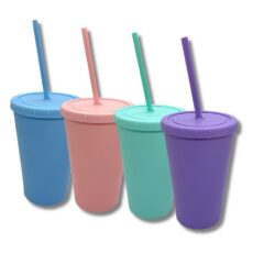VASO 600CC C/TAPA Y SORBETE FEDE BZR