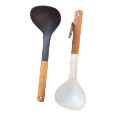 CUCHARON NYLON MANGO MADERA BZR