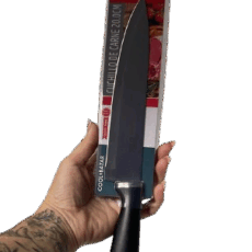 CUCHILLO DE CARNE 20CM MANGO NEGRO BZR