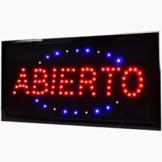 CARTEL LUMINOSO "ABIERTO" BZR