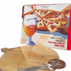 TABLA DE PIZZA Y CORTA PIZZA EN CAJA BZR